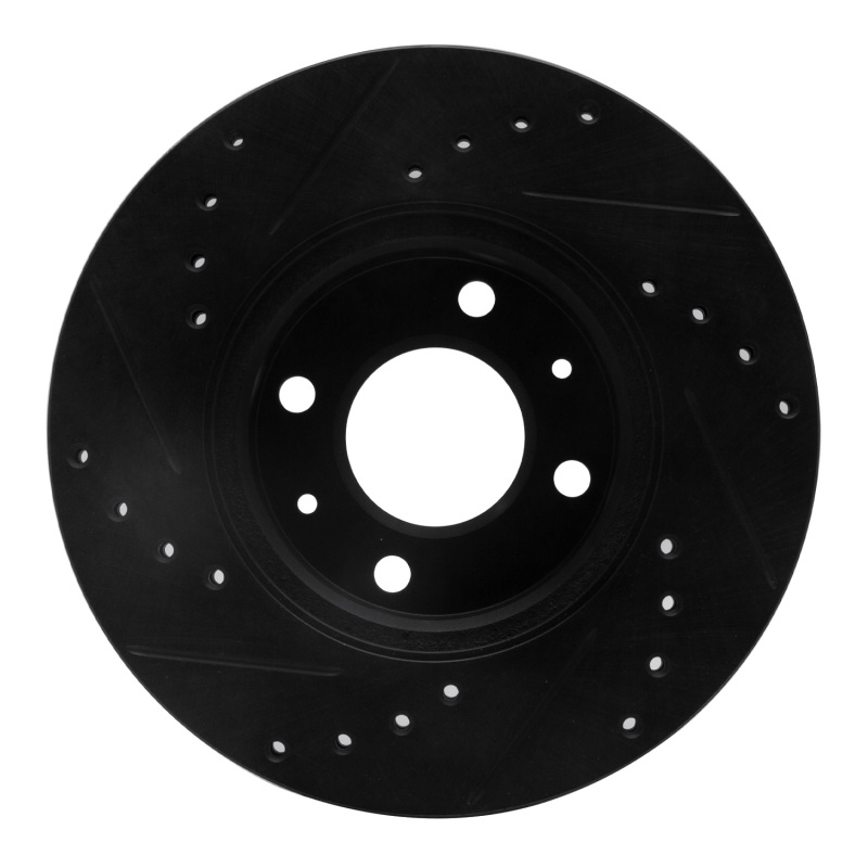 Dodge Attitude Brake Rotor (1) - Front Right - R1 Concepts - Drilled & Slotted - Black - `06-`12